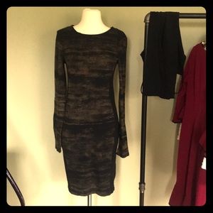 Long Sleeve Sleeve Sheath Dress w/ detachable slip